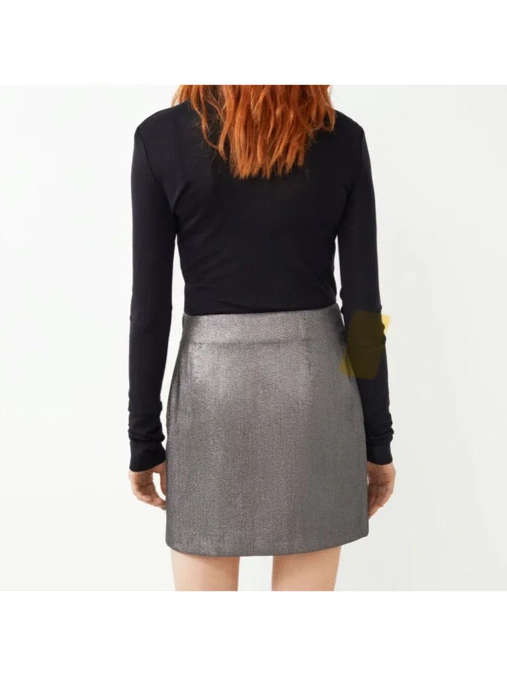 & OTHER STORIES Metallic Mini Skirt Pewter, Minimalist, Holiday party, sz EU 36 - Picture 6 of 10